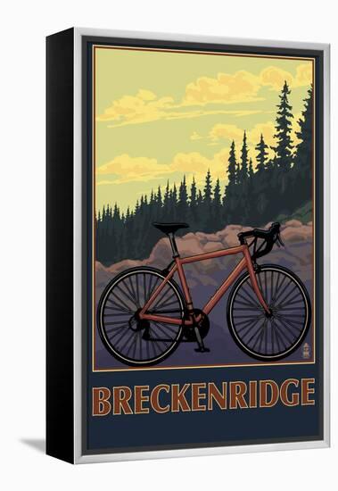 Breckenridge, Colorado - Mountain Bike-Lantern Press-Framed Stretched Canvas