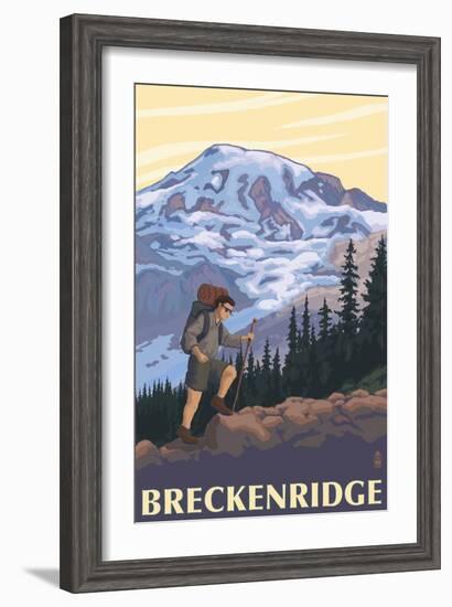 Breckenridge, Colorado - Mountain Hiker-Lantern Press-Framed Art Print