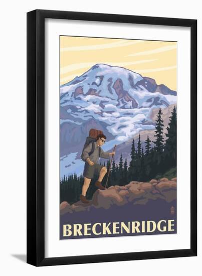 Breckenridge, Colorado - Mountain Hiker-Lantern Press-Framed Art Print