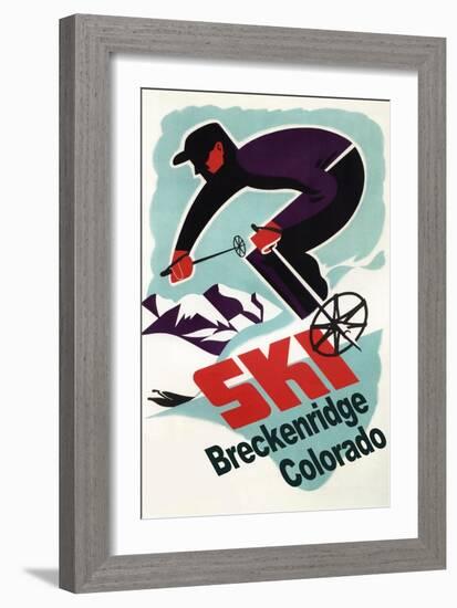 Breckenridge, Colorado - Retro Skier-Lantern Press-Framed Art Print