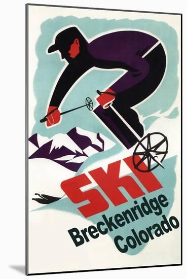 Breckenridge, Colorado - Retro Skier-Lantern Press-Mounted Art Print