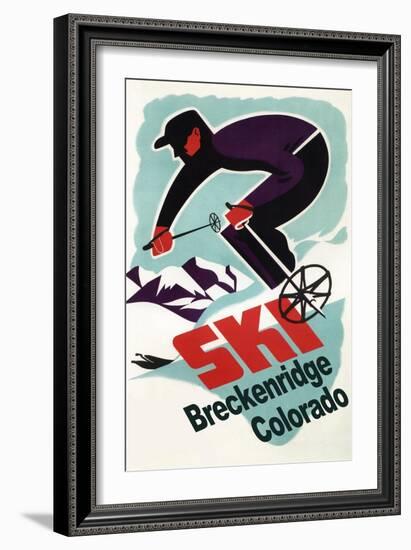 Breckenridge, Colorado - Retro Skier-Lantern Press-Framed Art Print