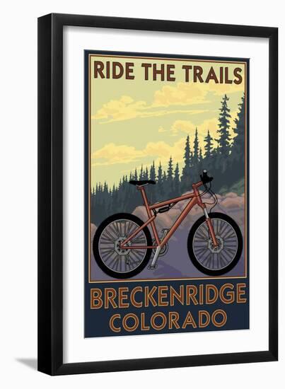 Breckenridge, Colorado - Ride the Trails-Lantern Press-Framed Art Print