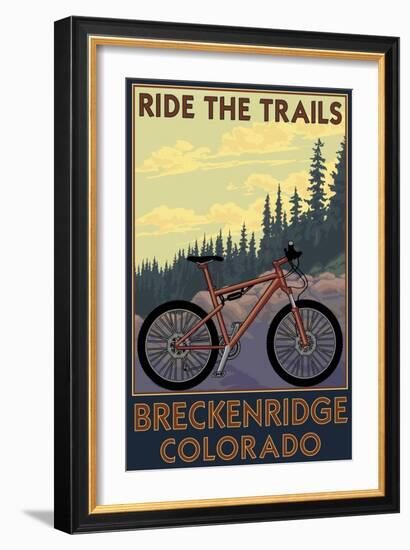 Breckenridge, Colorado - Ride the Trails-Lantern Press-Framed Art Print