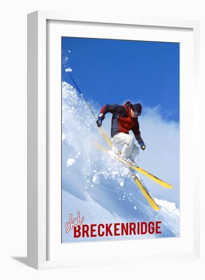 Breckenridge, Colorado - Skier-Lantern Press-Framed Art Print