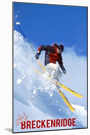 Breckenridge, Colorado - Skier-Lantern Press-Mounted Art Print