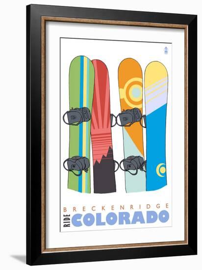 Breckenridge, Colorado, Snowboards in the Snow-Lantern Press-Framed Art Print