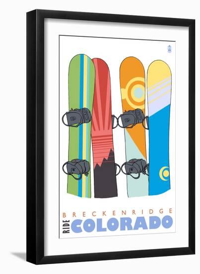 Breckenridge, Colorado, Snowboards in the Snow-Lantern Press-Framed Art Print