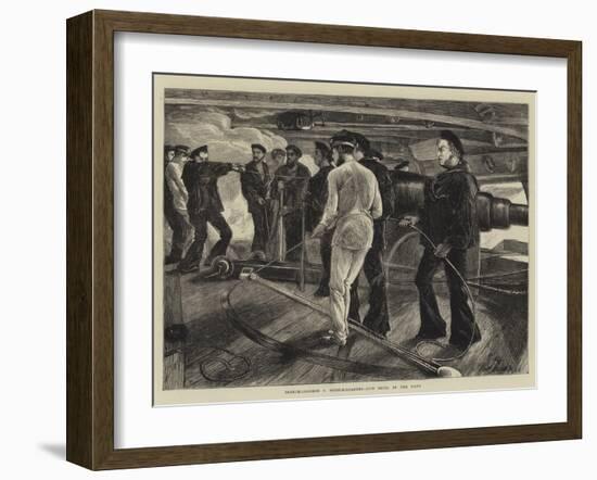 Breech-Loaders V Muzzle-Loaders, Gun Drill in the Navy-Edwin Buckman-Framed Giclee Print