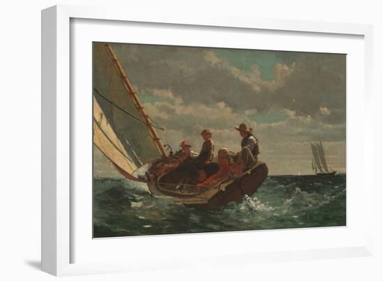 Breezing Up (A Fair Wind), by Winslow Homer, 1873-76, American painting,-Winslow Homer-Framed Art Print