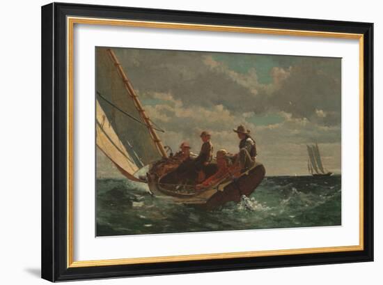 Breezing Up (A Fair Wind), by Winslow Homer, 1873-76, American painting,-Winslow Homer-Framed Art Print