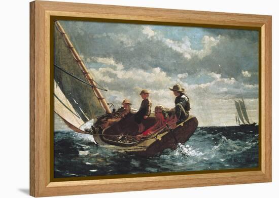 Breezing Up (A Fair Wind)-Winslow Homer-Framed Stretched Canvas