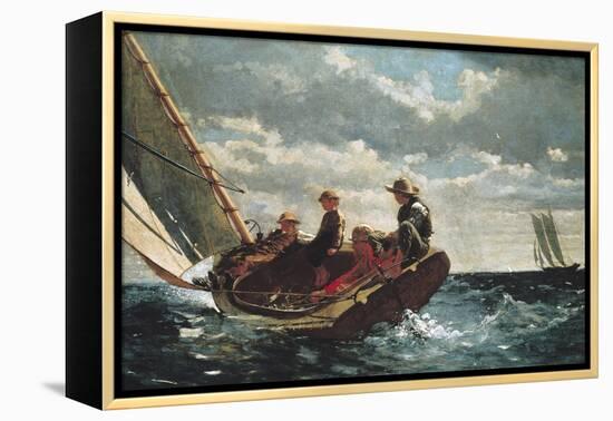 Breezing Up (A Fair Wind)-Winslow Homer-Framed Stretched Canvas