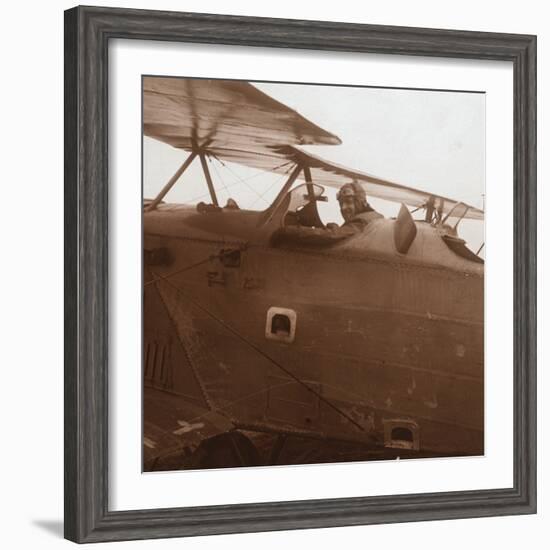 Breguet biplane taking off, c1914-c1918-Unknown-Framed Photographic Print