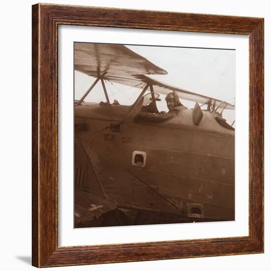 Breguet biplane taking off, c1914-c1918-Unknown-Framed Photographic Print