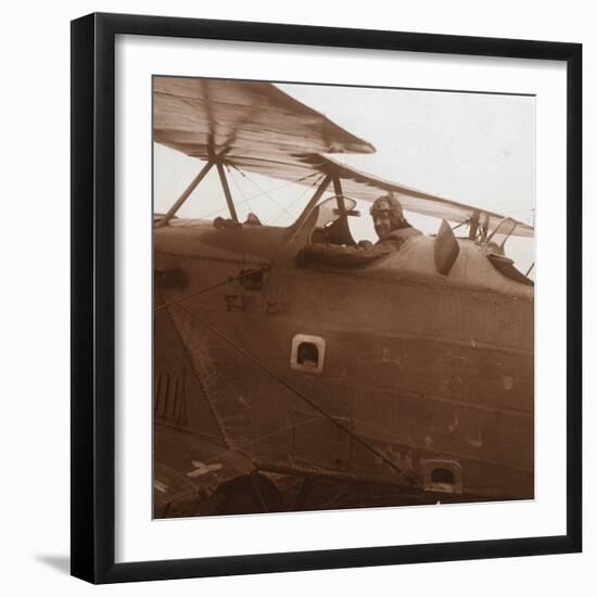 Breguet biplane taking off, c1914-c1918-Unknown-Framed Photographic Print
