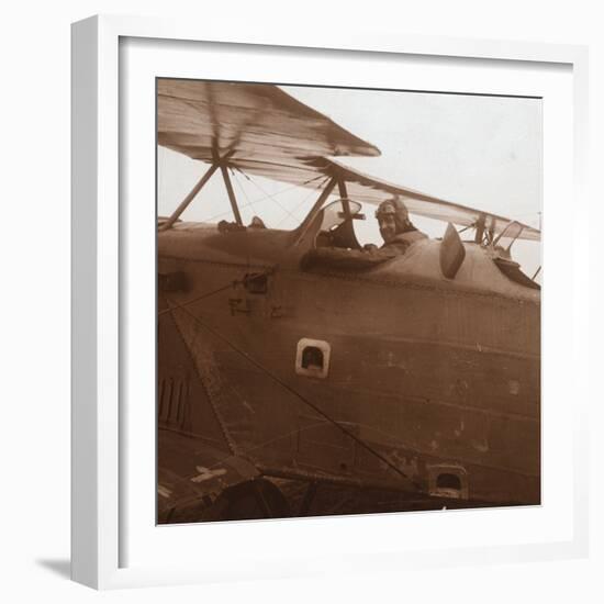 Breguet biplane taking off, c1914-c1918-Unknown-Framed Photographic Print