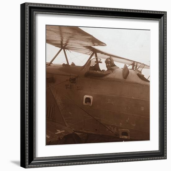 Breguet biplane taking off, c1914-c1918-Unknown-Framed Photographic Print