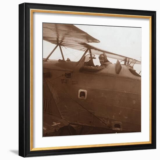 Breguet biplane taking off, c1914-c1918-Unknown-Framed Photographic Print