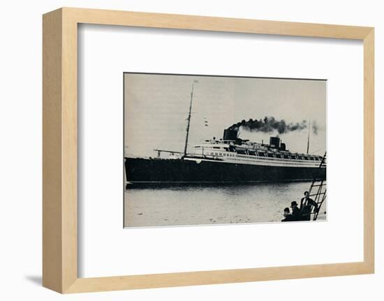 'Bremen: Germany's Candidate for the Speed Championship at Sea', c1935-Unknown-Framed Photographic Print