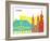 Bremen Skyline Pop-paulrommer-Framed Art Print