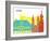 Bremen Skyline Pop-paulrommer-Framed Art Print