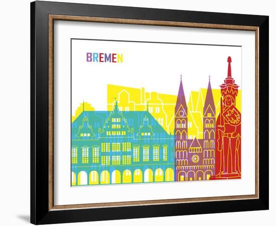 Bremen Skyline Pop-paulrommer-Framed Art Print