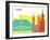 Bremen Skyline Pop-paulrommer-Framed Art Print