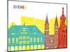 Bremen Skyline Pop-paulrommer-Mounted Art Print