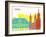 Bremen Skyline Pop-paulrommer-Framed Art Print