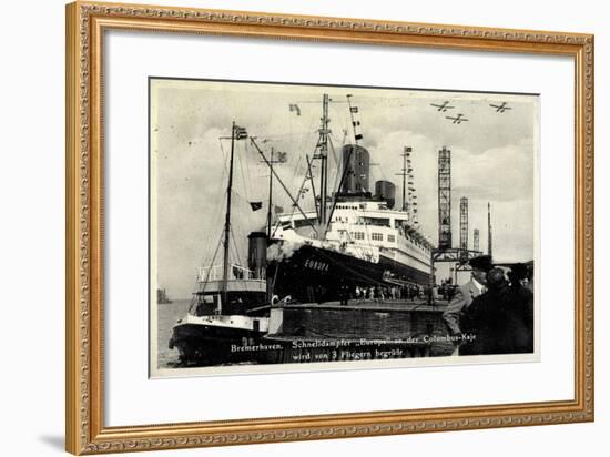 Bremerhaven, Norddeutscher Lloyd, Dampfer Europa-null-Framed Giclee Print