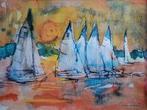 Sailboats with a Pink Sky-Brenda Brin Booker-Giclee Print