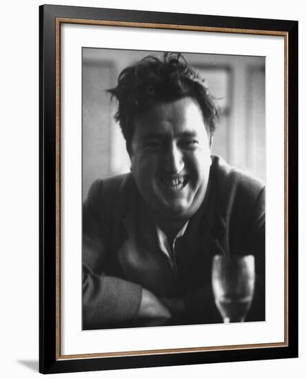 Brendan Behan, Embodiment of Poet Character in Sean O'Casey's Play, "The Shadow of a Gunman"-Gjon Mili-Framed Premium Photographic Print