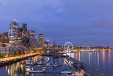 USA, Washington, Seattle. Night Time Skyline from Pier 66-Brent Bergherm-Photographic Print