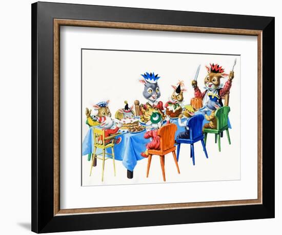 Brer Rabbit's Christmas Meal-Virginio Livraghi-Framed Giclee Print