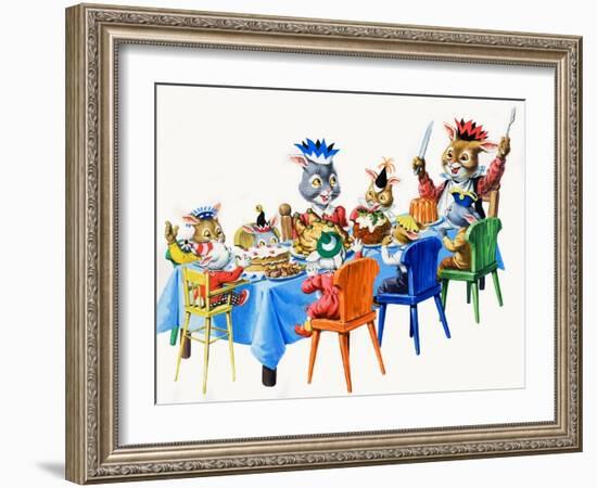 Brer Rabbit's Christmas Meal-Virginio Livraghi-Framed Giclee Print