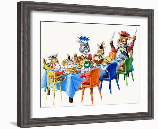 Brer Rabbit's Christmas Meal-Virginio Livraghi-Framed Giclee Print