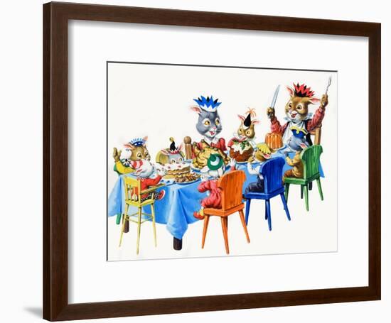 Brer Rabbit's Christmas Meal-Virginio Livraghi-Framed Giclee Print