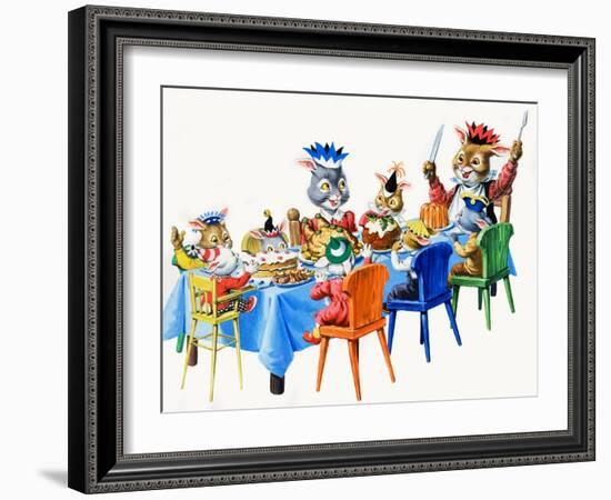 Brer Rabbit's Christmas Meal-Virginio Livraghi-Framed Giclee Print