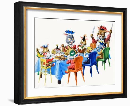 Brer Rabbit's Christmas Meal-Virginio Livraghi-Framed Giclee Print