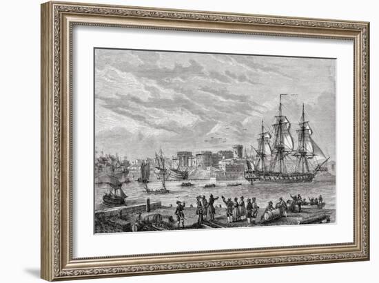 Brest in 1791, Engraved by Le Breton, from 'Histoire De La Revolution Francaise' by Louis Blanc…-null-Framed Giclee Print