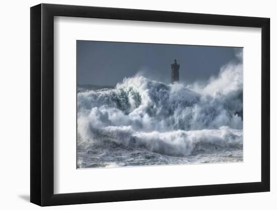 Bretagne Ocean Waves over the Lighthouse-Philippe Manguin-Framed Photographic Print