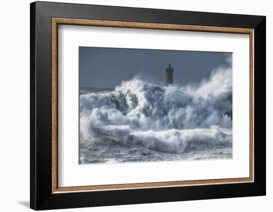 Bretagne Ocean Waves over the Lighthouse-Philippe Manguin-Framed Photographic Print