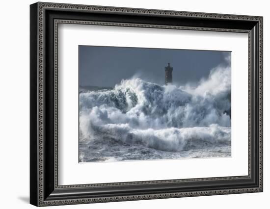 Bretagne Ocean Waves over the Lighthouse-Philippe Manguin-Framed Photographic Print