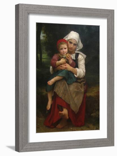 Breton Brother and Sister-William Adolphe Bouguereau-Framed Art Print