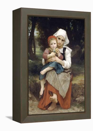 Breton Brother and Sister-William Adolphe Bouguereau-Framed Stretched Canvas