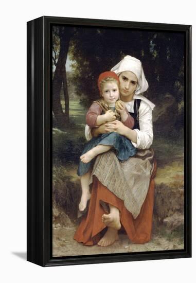 Breton Brother and Sister-William Adolphe Bouguereau-Framed Stretched Canvas