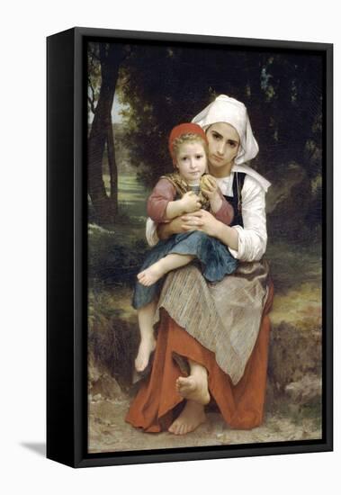 Breton Brother and Sister-William Adolphe Bouguereau-Framed Stretched Canvas