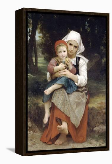 Breton Brother and Sister-William Adolphe Bouguereau-Framed Stretched Canvas