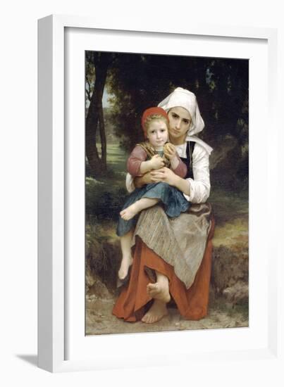 Breton Brother and Sister-William Adolphe Bouguereau-Framed Art Print